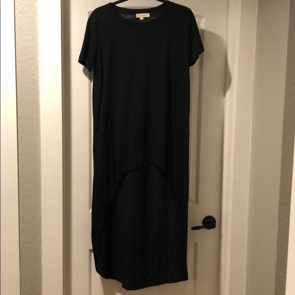 ceil high low black t shirt